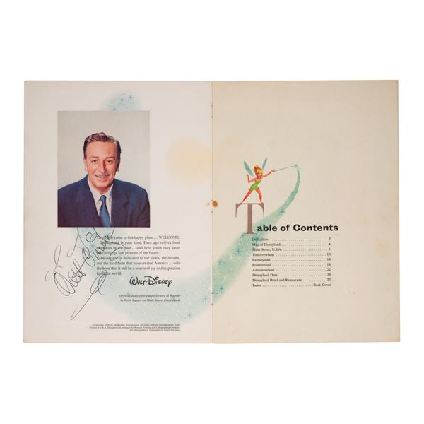 A Walt Disney Signed Disneyland Guidebook.