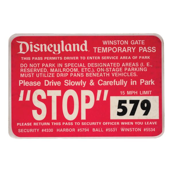 A Vintage Disneyland Temporary Gate Pass  a-vintage-disneyland-temporary-gate-pass