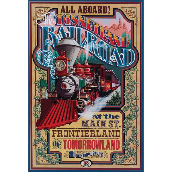 A Framed Disneyland Railroad Print.