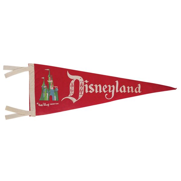 Disneyland Red Pennant with Castle.