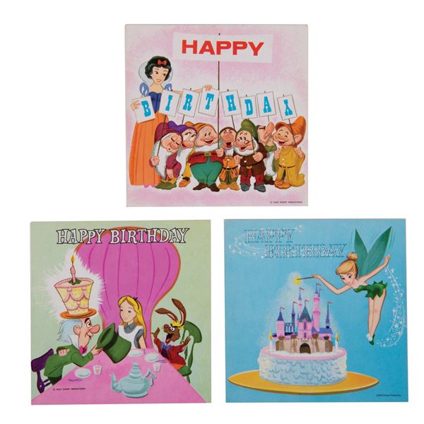 A Set of  Disney Birthday Record Cards.