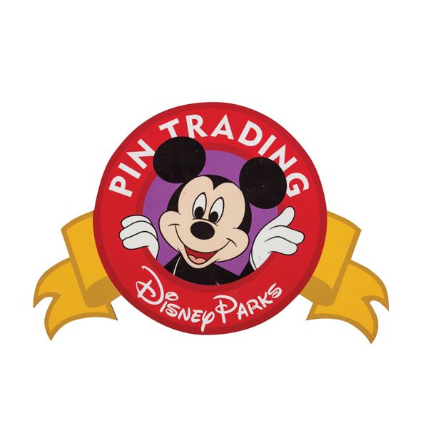 A Disney Parks Pin Trading  Sign.