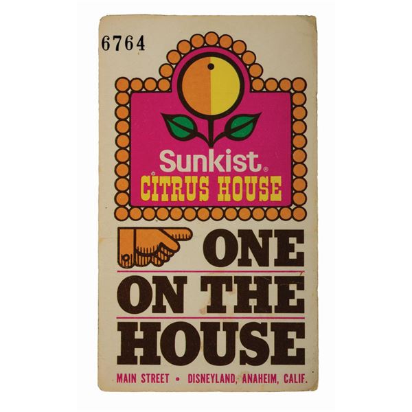 A Sunkist Citrus House Redemption Ticket.