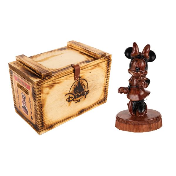 A John Daniels  Minnie Mouse Wood Carving.