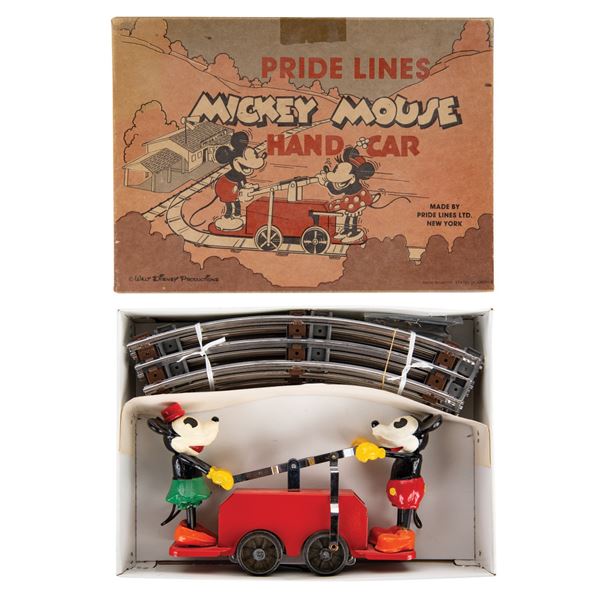 A Pride Lines Mickey Mouse Handcar.