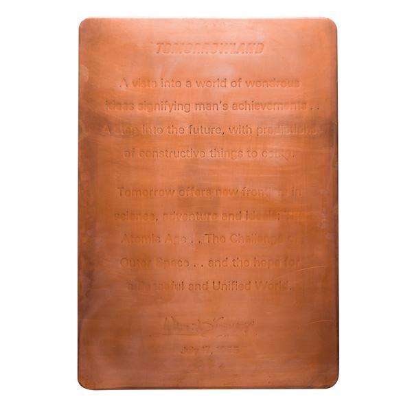 A Tomorrowland 1968-95 Metal Plaque.