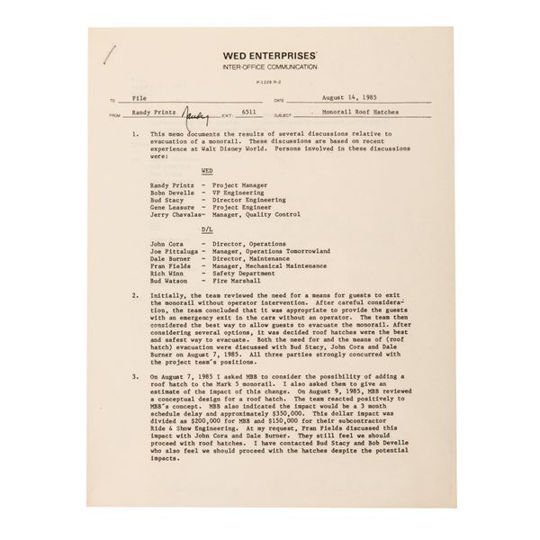 Monorail Mark V Engineering Documents.