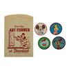 Image 1 : Disneyland Art Corner Lenticular Buttons with Bag.