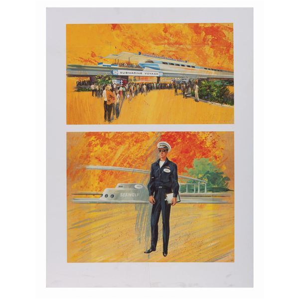 A Submarine Voyage Concepts Mounted Print.