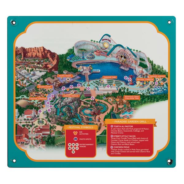 Disney California Adventure Map Sign.