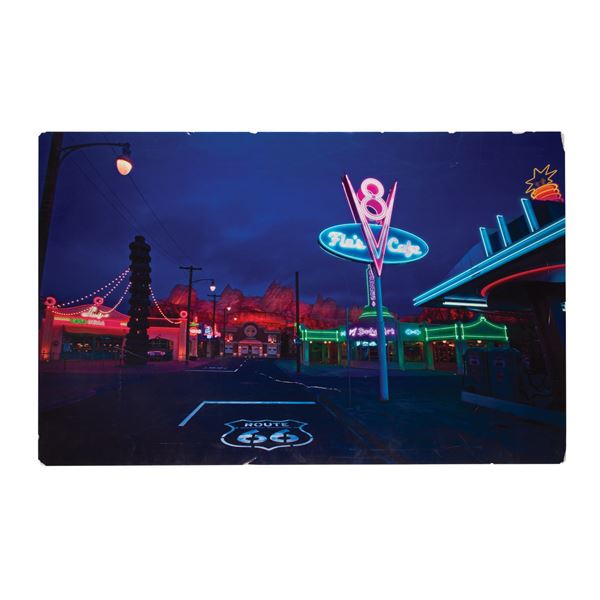 A Flo's V-8 Cafe Sign.