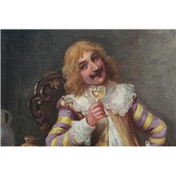 C. Etienne Oil Painting of Cavalier Drinking Wine