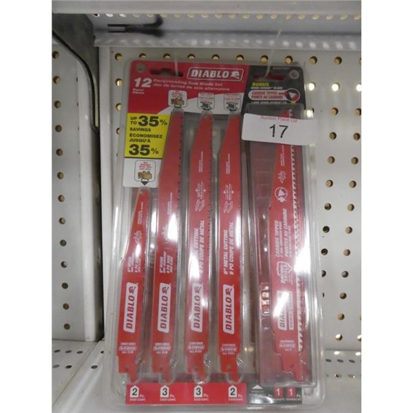 2 -Packages of 12 pc reciprocating saw blade set