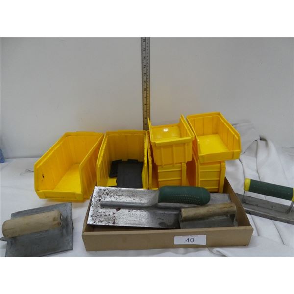 organizer trays, trowels