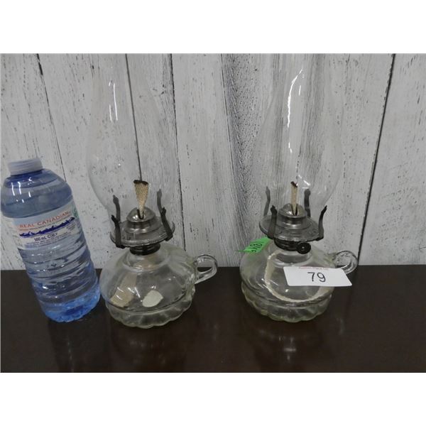 vintage kerosine finger  lamps