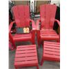 Image 1 : plastic lawn chairs w/ foot stools