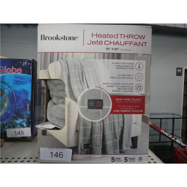 Brookstone heated throw 50" x 60"