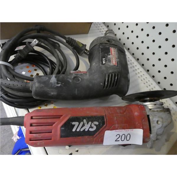 Mastercraft drill, Skil grinder