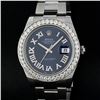 Image 1 : Rolex Mens Stainless Steel Blue Roman Diamond 41MM Datejust 2 Wristwatch