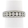 Image 1 : New 18k White Gold 1.0 ctw Round Brilliant Pave & Shared Prong Diamond Band Ring