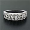 Image 2 : New 18k White Gold 1.0 ctw Round Brilliant Pave & Shared Prong Diamond Band Ring