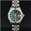 Image 1 : Rolex Ladies Stainless Steel 26MM Green Vignette Diamond Datejust Wristwatch