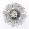 Image 4 : Vintage 18K White Gold .78 ctw Round Brilliant Diamond Large Cocktail Flower Rin