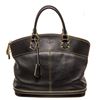 Image 1 : Louis Vuitton Black Suhali Leather Lockit MM Satchel Bag