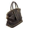 Image 2 : Louis Vuitton Black Suhali Leather Lockit MM Satchel Bag