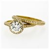 Image 6 : Tacori 18k Gold .79 ctw GIA Round Diamond Solitaire Engagement & Wedding Band Se