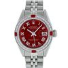 Image 2 : Rolex Ladies Stainless Steel Red Diamond & Ruby 26MM Datejust