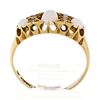 Image 8 : Antique Victorian 18K Yellow Gold Round & Oval Cabochon Opal Diamond Band Ring