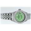 Image 3 : Rolex Ladies Stainless Steel Quickset Green Diamond Jubilee Datejust Wristwatch
