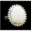 11.82 ctw Opal and Diamond Ring - 14KT White Gold