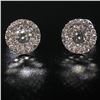 Image 8 : 14K White Gold 0.94 ctw Round Brilliant VS Diamond Double Halo Post Stud Earring