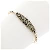 Image 1 : Antique Edwardian Handmade 18K Gold .80 ctw Rose Cut Diamond Unique Belly Bracel