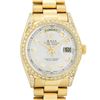 Image 1 : Rolex Mens 18K Yellow Silver Diamond Lugs Quickset President Wristwatch