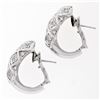 Image 7 : 18K White Gold 1.09 ctw Round Brilliant Pave Diamond Braided Cuff Omega Earrings