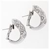 Image 8 : 18K White Gold 1.09 ctw Round Brilliant Pave Diamond Braided Cuff Omega Earrings