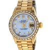 Image 2 : Rolex Ladies 18K Yellow Gold Mother Of Pearl Diamond President Wristwatch