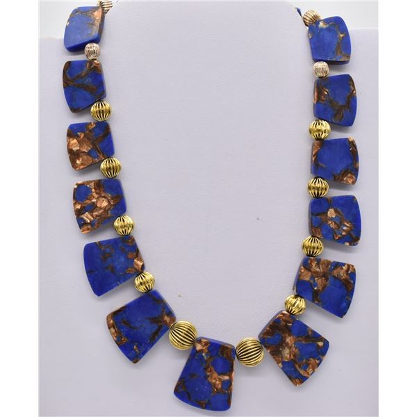 Quail Ridge Lapis Trapezoid Bead Necklace