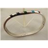 Image 2 : Taxco Sterling Inlay Hinged Bracelet