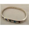 Image 3 : Taxco Sterling Inlay Hinged Bracelet