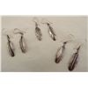 Image 1 : 3 Pairs of Navajo Sterling Feather Earrings