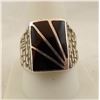 Image 3 : Navajo Sterling Onyx Ring, Size 10.5
