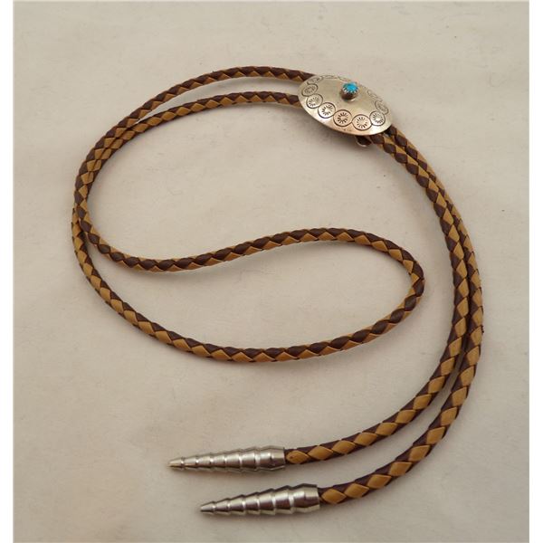 Navajo Sterling Turquoise Bolo Tie