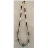 Image 1 : Navajo Sterling Bead & Turquoise Nugget Necklace