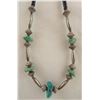 Image 2 : Navajo Sterling Bead & Turquoise Nugget Necklace