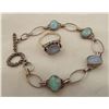 Image 3 : Sterling Opal Ring and Matching Link Bracelet