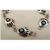 Image 2 : Navajo Sterling Turquoise Bear Paw Link Bracelet